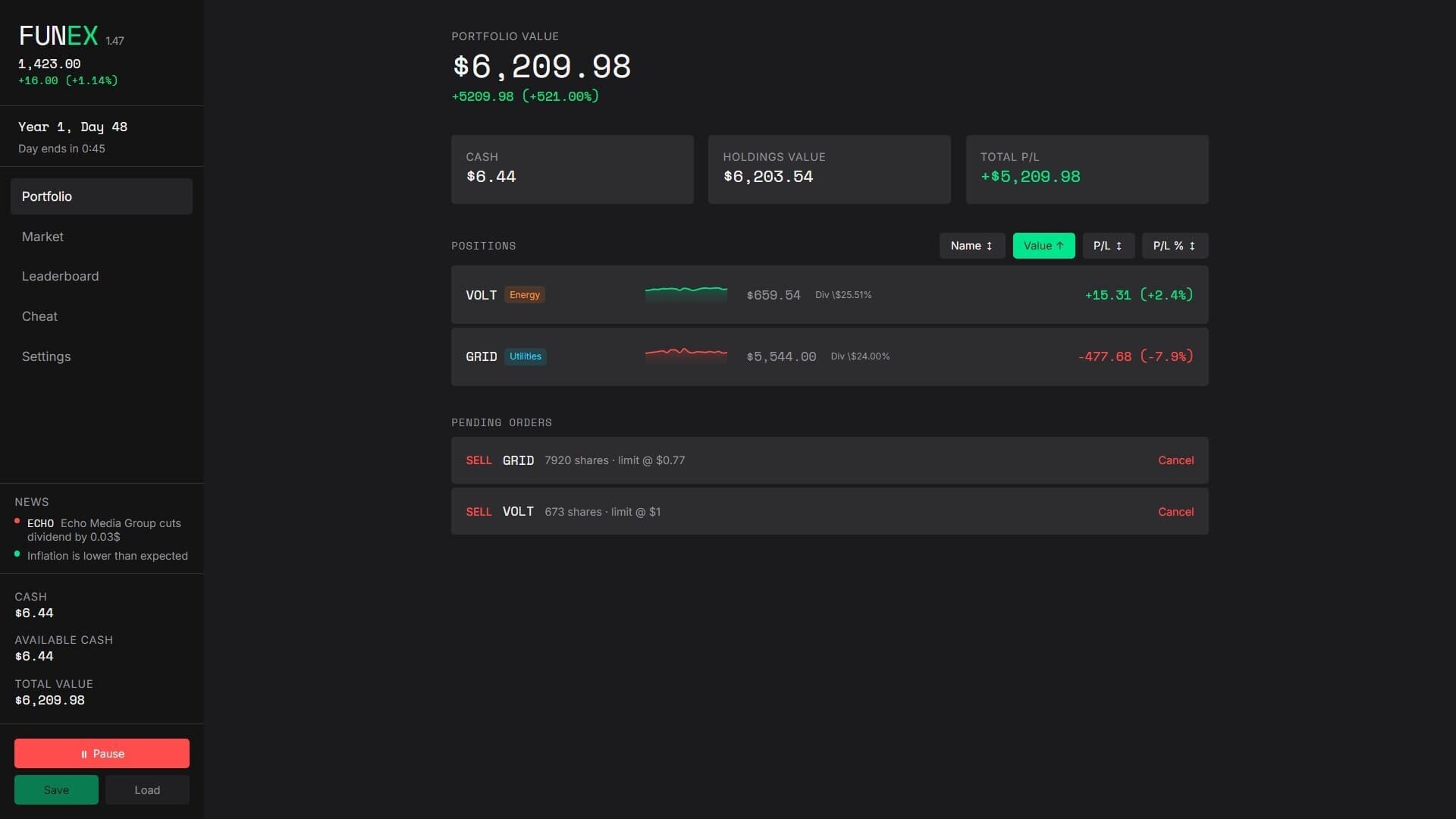 FUNEX: Stock Market Simulator