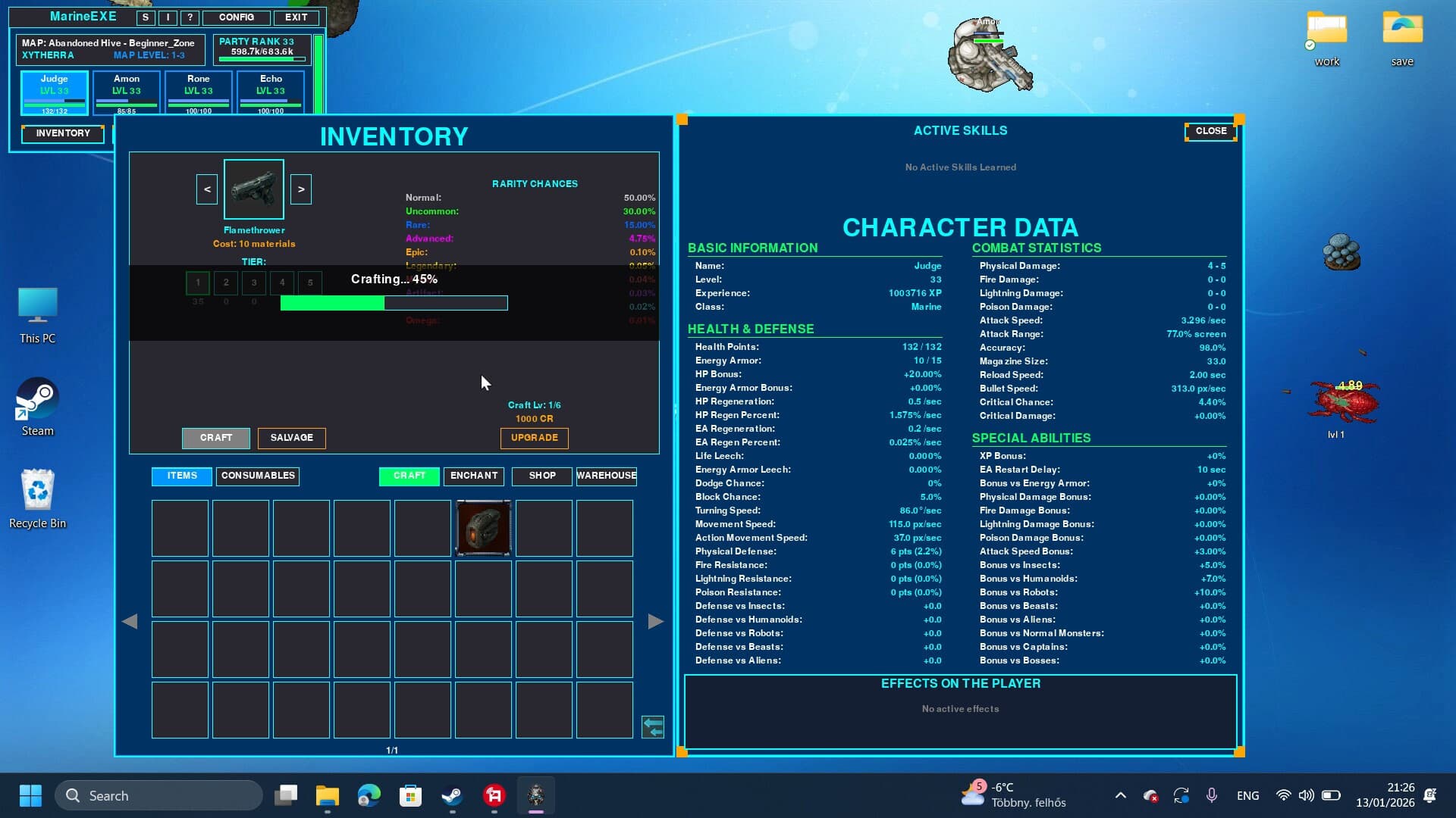 MARINE.EXE - Desktop RPG screenshot 1