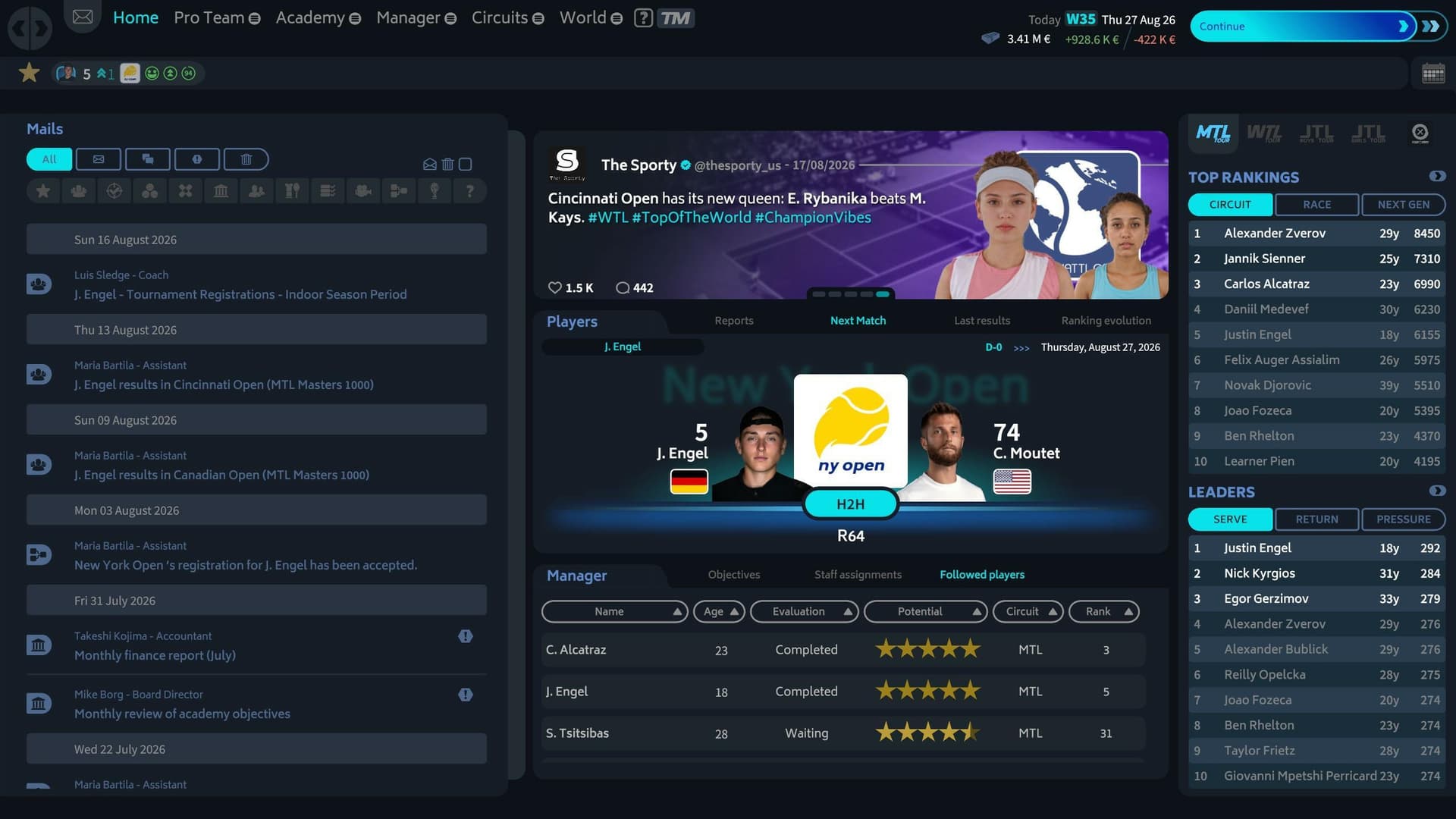 Tennis Manager 26 screenshot 1